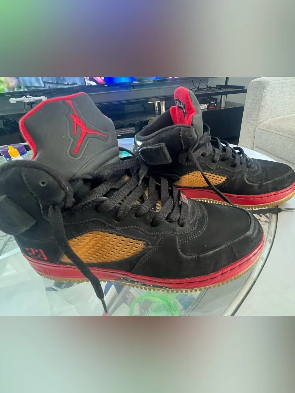 Men's Nike Air Jordan Fusion 5 AJF 5 Bred Varsity Red Black no box
